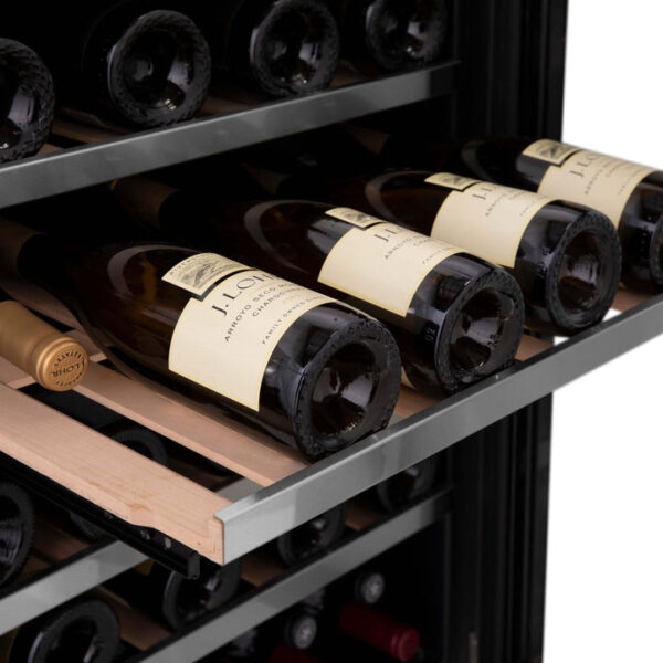ZLINE 24 In. Monument Dual Zone 44-Bottle Wine Cooler in Stainless Steel with Wood Shelf (RWV-UD-24) - Image 5