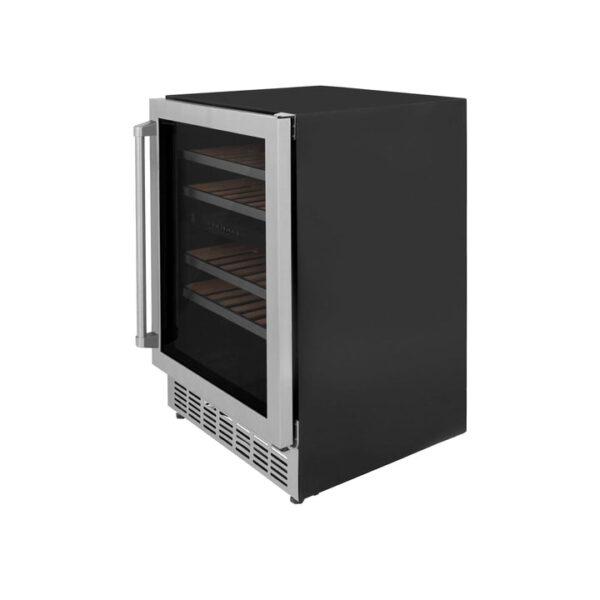ZLINE 24 In. Monument Dual Zone 44-Bottle Wine Cooler in Stainless Steel with Wood Shelf (RWV-UD-24) - Image 14