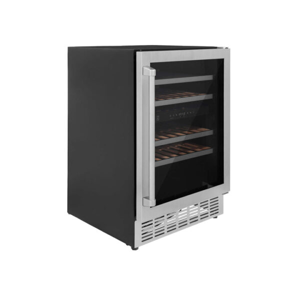 ZLINE 24 In. Monument Dual Zone 44-Bottle Wine Cooler in Stainless Steel with Wood Shelf (RWV-UD-24) - Image 13