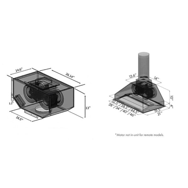 ZLINE Remote Blower 400 CFM Range Hood Insert In Stainless Steel (721-RS-400) - Image 3