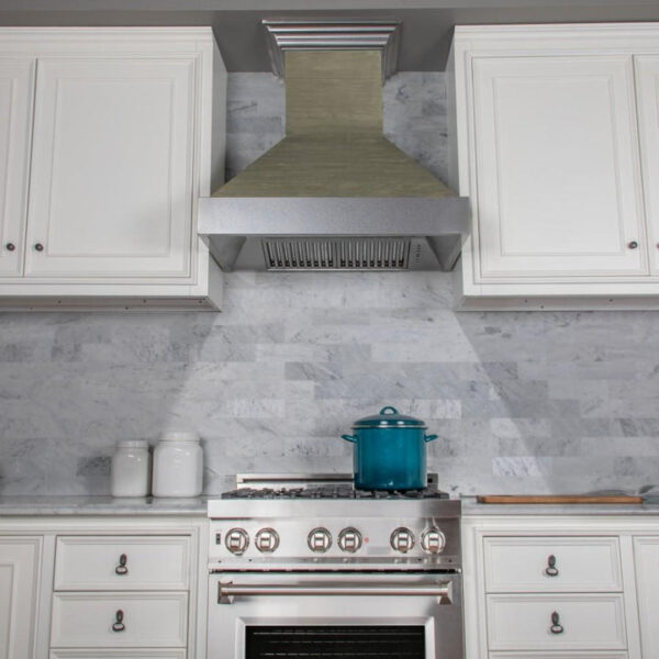 ZLINE Shiplap Wooden Wall Range Hood with Stainless Steel Accents (365YY) - Image 3