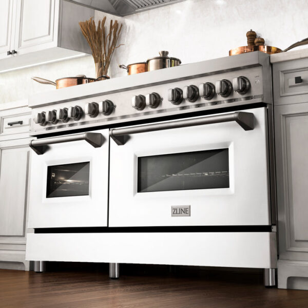 ZLINE 60 in. 7.4 cu. ft. Dual Fuel Range with Gas Stove and Electric Oven in Stainless Steel with White Matte Door (RA-WM-60) - Image 16