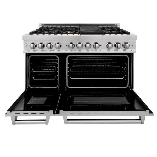 ZLINE 48 in. 6.0 cu. ft. Electric Oven and Gas Cooktop Dual Fuel Range with Griddle and White Matte Door in Stainless Steel (RA-WM-GR-48) - Image 10