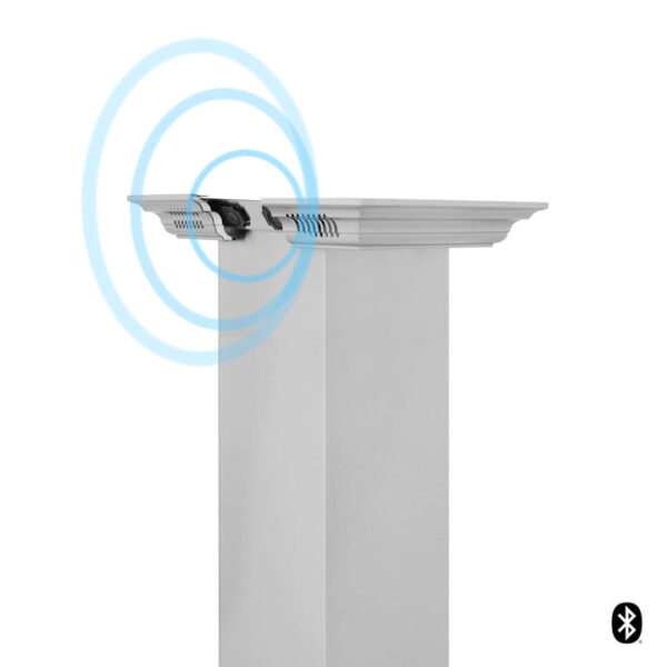 ZLINE Island Mount Range Hood in Stainless Steel with Built-in ZLINE CrownSound Bluetooth Speakers (KE2iCRN-BT) - Image 6