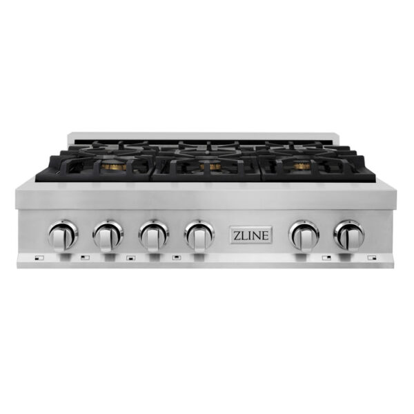 ZLINE 36 in. Stainless Steel Gas Stovetop with 6 Gas Brass Burners (RT-BR-36) - Image 9