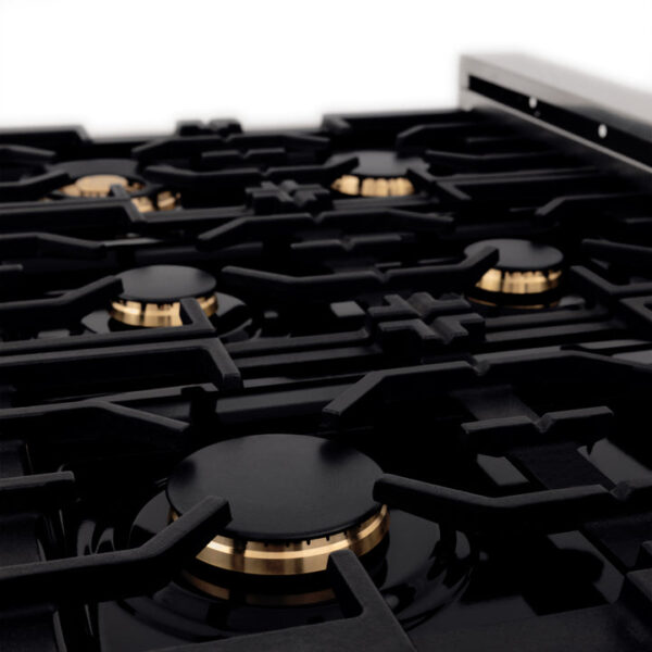 ZLINE 36 in. Dual Fuel Range with Gas Stove and Electric Oven in Stainless Steel with Brass Burners (RA-BR-36) - Image 10