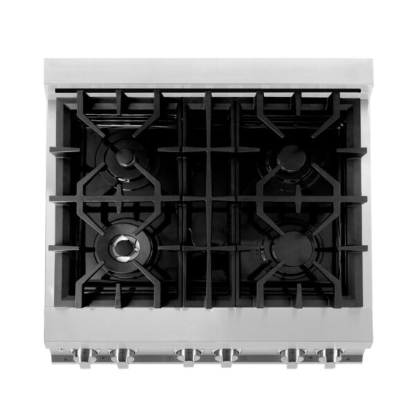 ZLINE 30 in. 4.0 cu. ft. Dual Fuel Range with Gas Stove and Electric Oven in Stainless Steel with White Matte Door (RA-WM-30) - Image 3