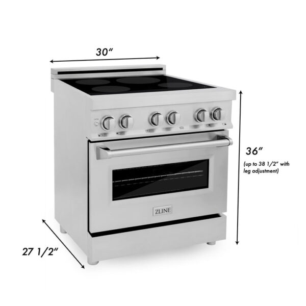 ZLINE 30 in. 4.0 cu. ft. Induction Range with a 4 Induction Element Stove and Electric Oven in Stainless Steel (RAIND-30) - Image 9