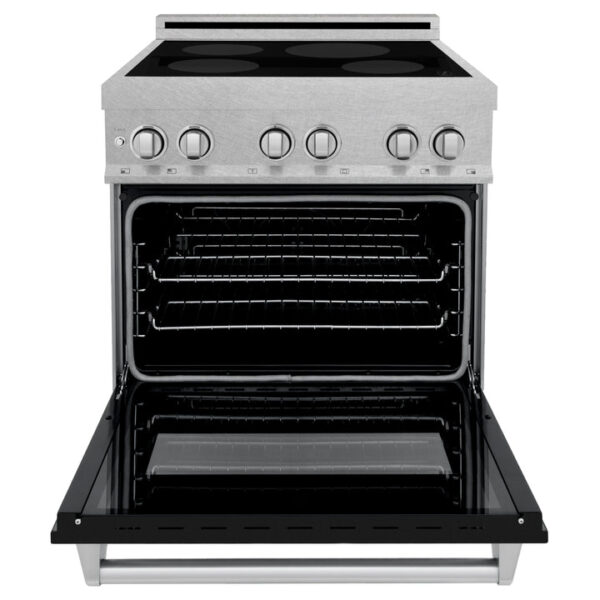 ZLINE 30 IN. 4.0 cu. ft. Induction Range in Fingerprint Resistant Stainless Steel with a 4 Element Stove, Electric Oven, and Black Matte Door (RAINDS-BLM-30) - Image 10