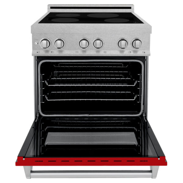 ZLINE 30 IN. 4.0 cu. ft. Induction Range in Fingerprint Resistant Stainless Steel with a 4 Element Stove, Electric Oven, and Red Gloss Door (RAINDS-RG-30) - Image 8