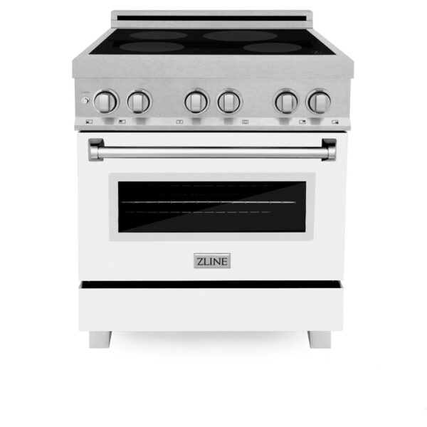 ZLINE 30 IN. 4.0 cu. ft. Induction Range in Fingerprint Resistant Stainless Steel with a 4 Element Stove, Electric Oven, and White Matte Door (RAINDS-WM-30) - Image 9