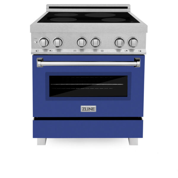 ZLINE 30 IN. 4.0 cu. ft. Induction Range in Fingerprint Resistant Stainless Steel with a 4 Element Stove, Electric Oven, and Blue Matte Door (RAINDS-BM-30) - Image 7