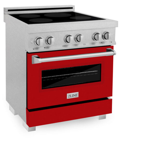 ZLINE 30 IN. 4.0 cu. ft. Induction Range in Fingerprint Resistant Stainless Steel with a 4 Element Stove, Electric Oven, and Red Gloss Door (RAINDS-RG-30) - Image 7