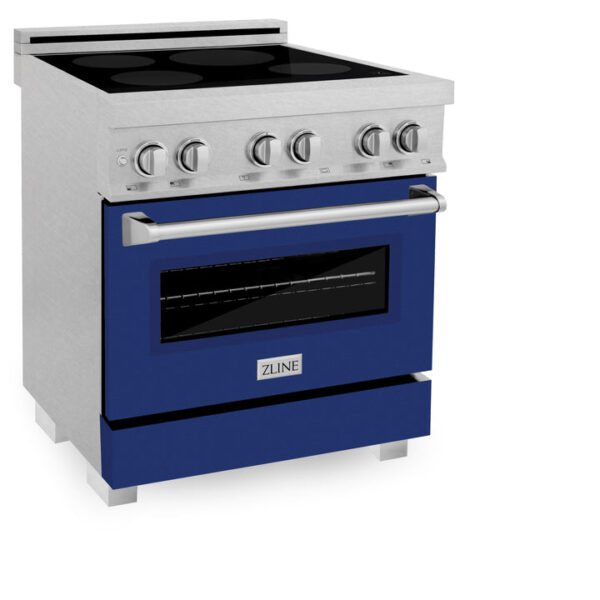 ZLINE 24 In. 2.8 cu. ft. Induction Range with a 3 Element Stove and Electric Oven in Stainless Steel with Blue Gloss Door(RAIND-BG-24) - Image 10
