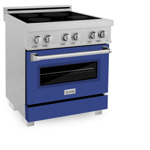 ZLINE 30 IN. 4.0 cu. ft. Induction Range in Fingerprint Resistant Stainless Steel with a 4 Element Stove, Electric Oven, and Blue Matte Door (RAINDS-BM-30) - Image 5
