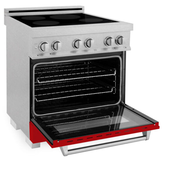 ZLINE 30 IN. 4.0 cu. ft. Induction Range in Fingerprint Resistant Stainless Steel with a 4 Element Stove, Electric Oven, and Red Matte Door (RAINDS-RM-30) - Image 12