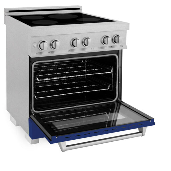 ZLINE 24 In. 2.8 cu. ft. Induction Range with a 3 Element Stove and Electric Oven in Stainless Steel with Blue Gloss Door(RAIND-BG-24) - Image 8