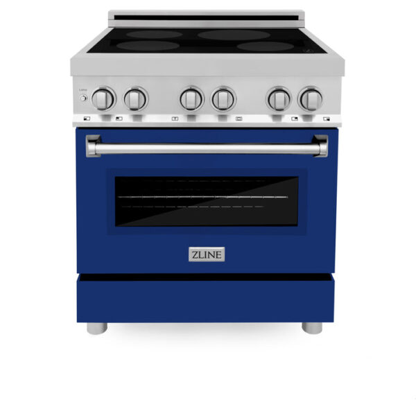 ZLINE 30 in. 4.0 cu. ft. Induction Range with a 4 Induction Element Stove and Electric Oven in Stainless Steel with Blue Gloss Door (RAIND-BG-30) - Image 13