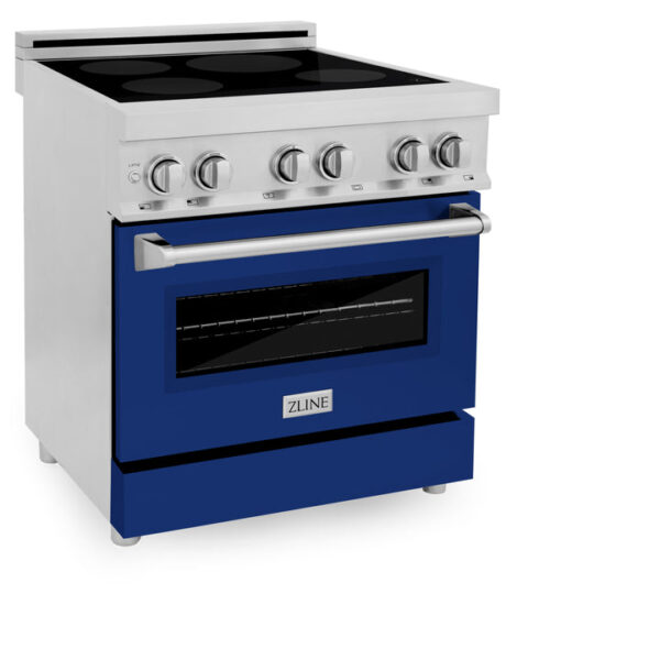 ZLINE 30 in. 4.0 cu. ft. Induction Range with a 4 Induction Element Stove and Electric Oven in Stainless Steel with Blue Gloss Door (RAIND-BG-30) - Image 12