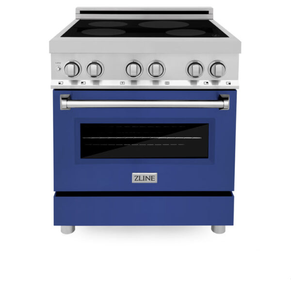 ZLINE 30 in. 4.0 cu. ft. Induction Range with a 4 Induction Element Stove and Electric Oven in Stainless Steel with Blue Matte Door (RAIND-BM-30) - Image 6