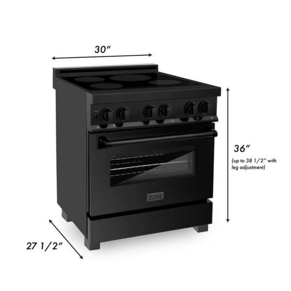 ZLINE 30 in. 4.0 cu. ft. Induction Range with a 4 Element Stove and Electric Oven in Black Stainless Steel (RAIND-BS-30) - Image 3