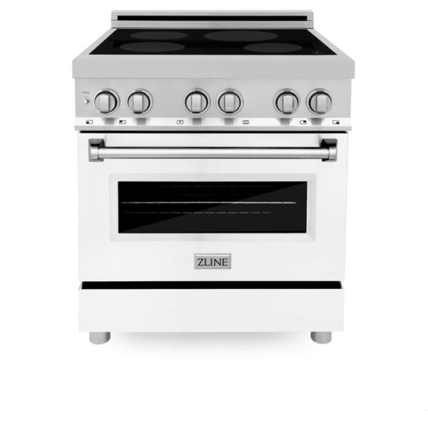 ZLINE 30 in. 4.0 cu. ft. Induction Range with a 4 Induction Element Stove and Electric Oven in Stainless Steel with White Matte Door (RAIND-WM-30) - Image 5