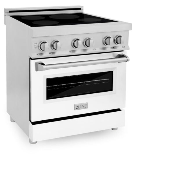 ZLINE 30 in. 4.0 cu. ft. Induction Range with a 4 Induction Element Stove and Electric Oven in Stainless Steel with White Matte Door (RAIND-WM-30) - Image 4