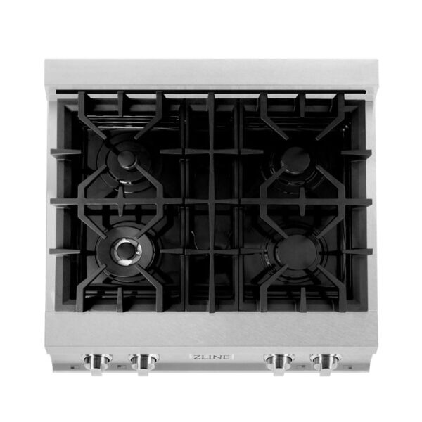 ZLINE 30 in. Porcelain Rangetop in DuraSnow Stainless Steel with 4 Gas Burners (RTS-30) - Image 13