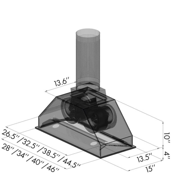 ZLINE Ducted Wall Mount Range Hood Insert in Stainless Steel (695) - Image 5