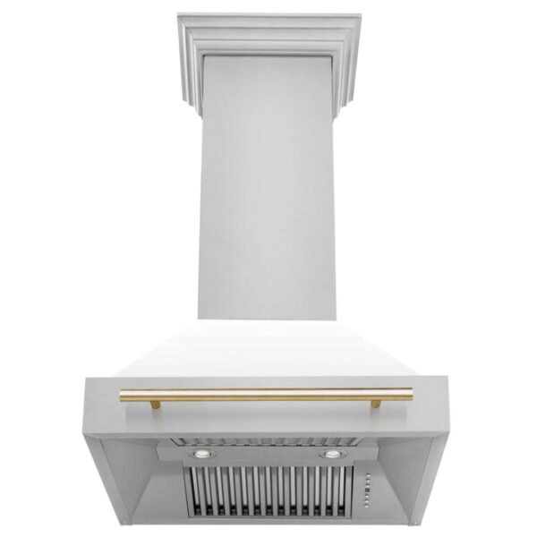 ZLINE 30 in. Autograph Edition Stainless Steel Range Hood with White Matte Shell and Accents (8654STZ-WM30) - Image 6