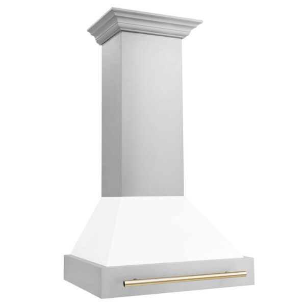 ZLINE 30 in. Autograph Edition Stainless Steel Range Hood with White Matte Shell and Accents (8654STZ-WM30) - Image 8