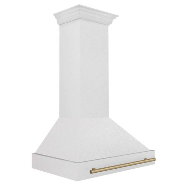36 in. ZLINE Autograph Edition Fingerprint Resistant Stainless Steel Range Hood with Stainless Steel Shell and Colored Handle (8654SNZ-36) - Image 4