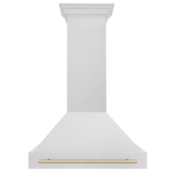 36 in. ZLINE Autograph Edition Fingerprint Resistant Stainless Steel Range Hood with Stainless Steel Shell and Colored Handle (8654SNZ-36) - Image 7