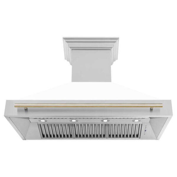 ZLINE 48 in. Autograph Edition Stainless Steel Range Hood with White Matte Shell and Handle (8654STZ-WM48) - Image 6