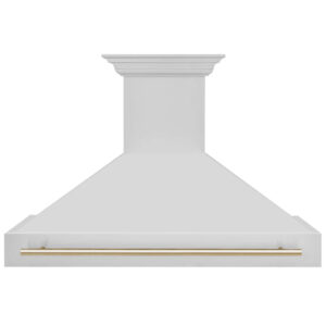 ZLINE 48 in. Autograph Edition Stainless Steel Range Hood with Stainless Steel Shell and Champagne Bronze Handle (8654STZ-48-CB)