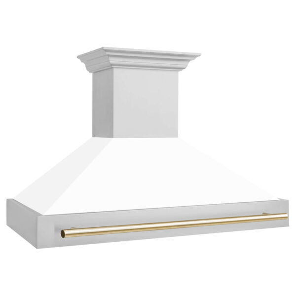 ZLINE 48 in. Autograph Edition Stainless Steel Range Hood with White Matte Shell and Handle (8654STZ-WM48) - Image 9