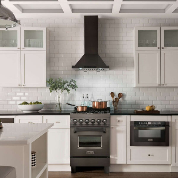 ZLINE 48 in. Recirculating Wall Mount Range Hood with Charcoal Filters in Black Stainless Steel (BSKBN-CF-48) - Image 3