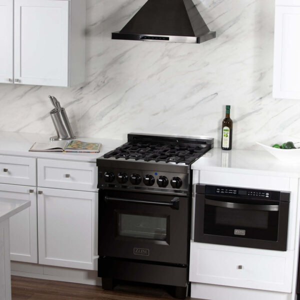 ZLINE 48 in. Recirculating Wall Mount Range Hood with Charcoal Filters in Black Stainless Steel (BSKBN-CF-48) - Image 4