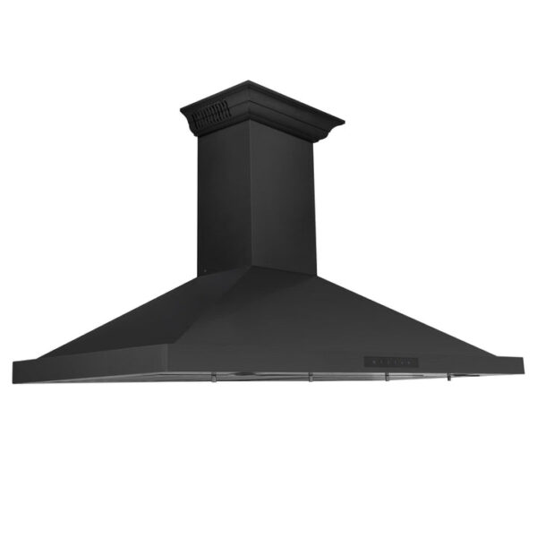 ZLINE Ducted Vent Wall Mount Range Hood in Black Stainless Steel with Built-in ZLINE CrownSound Bluetooth Speakers (BSKBNCRN-BT) - Image 2