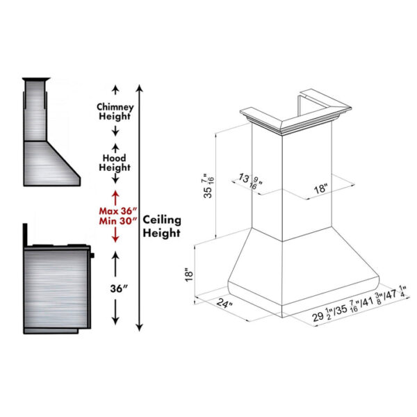 ZLINE Wall Mount Range Hood In Fingerprint Resistant Stainless Steel (8687S) - Image 2