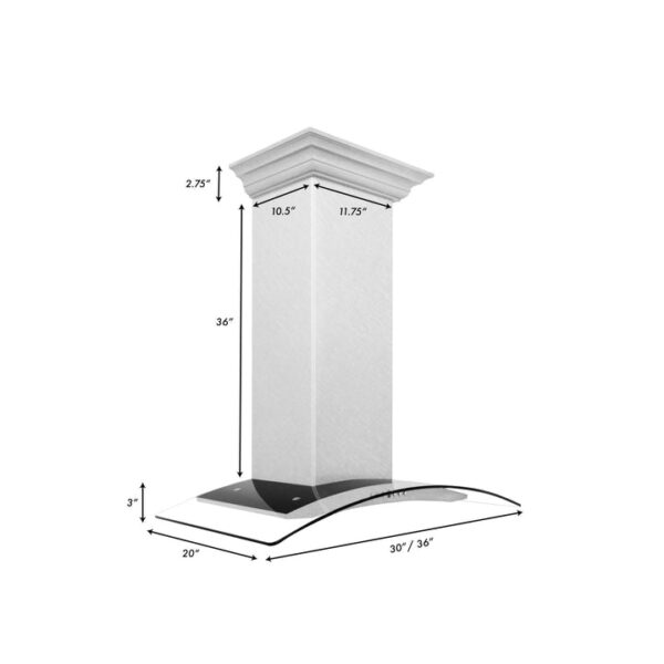 ZLINE Ducted Wall Mount Range Hood in Fingerprint Resistant Stainless Steel & Glass (8KN4S) - Image 2