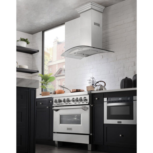 ZLINE Convertible Vent Wall Mount Range Hood in Stainless Steel & Glass (KN4) - Image 10