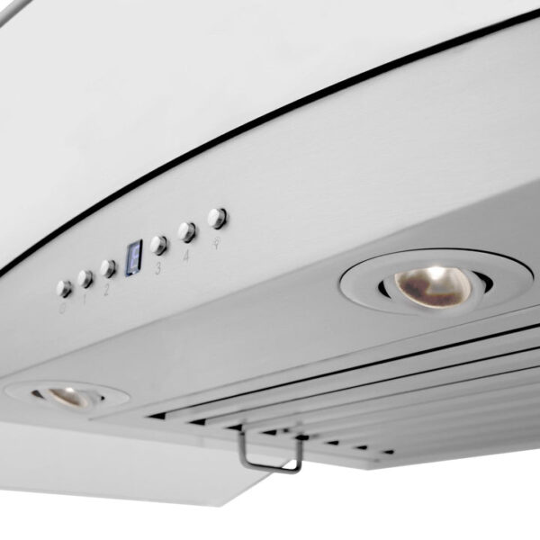 ZLINE Ducted Vent Wall Mount Range Hood in Stainless Steel with Built-in ZLINE CrownSound Bluetooth Speakers (KNCRN-BT) - Image 4