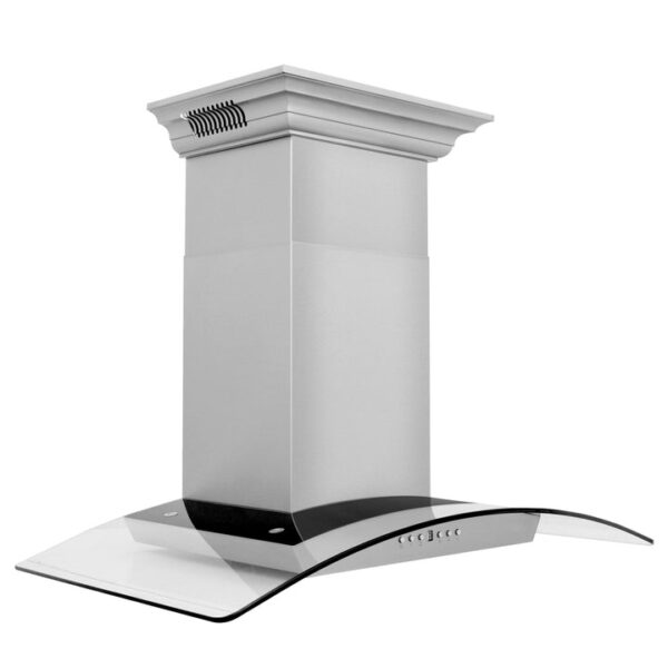 ZLINE Ducted Vent Wall Mount Range Hood in Stainless Steel with Built-in ZLINE CrownSound Bluetooth Speakers (KNCRN-BT) - Image 7