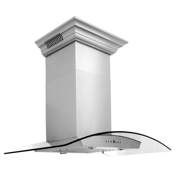 ZLINE Ducted Vent Wall Mount Range Hood in Stainless Steel with Built-in ZLINE CrownSound Bluetooth Speakers (KNCRN-BT) - Image 9