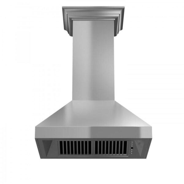 ZLINE Professional Convertible Vent Wall Mount Range Hood in Stainless Steel with Crown Molding (597CRN) - Image 5