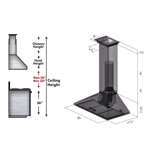 ZLINE Convertible Vent Wall Mount Range Hood in Stainless Steel with Crown Molding (KL2CRN) - Image 2
