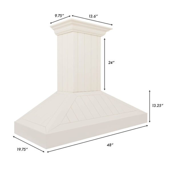 ZLINE Wooden Wall Mount Range Hood in Cottage White - Includes Motor (KPTT) - Image 2