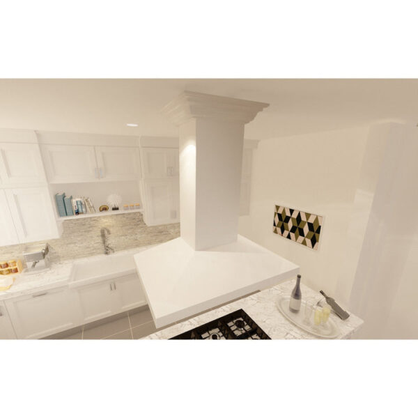 ZLINE Wooden Island Mount Range Hood in Cottage White (KBiTT) - Image 7