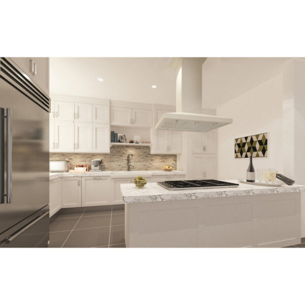 ZLINE Wooden Island Mount Range Hood in Cottage White (KBiTT) - Image 2